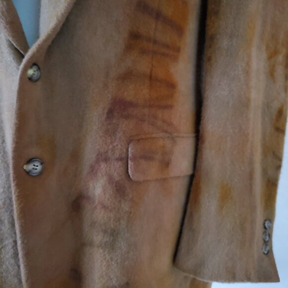 Vintage Cashmerel Wool jacket suit coat blazer brown gray camel 42 44 large XL - Picture 2 of 12